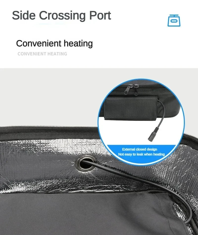 Portable Car Food Warmer Bag 12V Personal Car Electric Lunch Warmer Food Cooking Reheating Lunch Bag for Car Truck Work Travel
