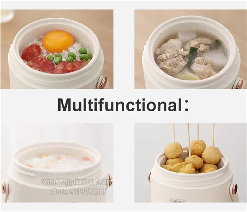1L Rice Cooker Mini Portable Electric Cooker Ceramic Glazed Liner Multifunctional Electric Hot Pot 220V Home Kitchen Appliances