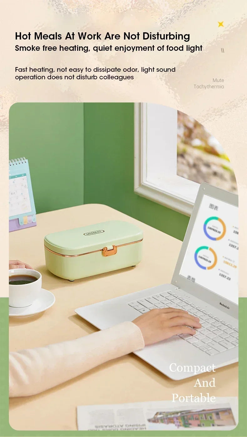 900ML Electric Lunch Box Portable Food Warmer With Heat Preservation For Office Worker Student Camping Heated Meal Box