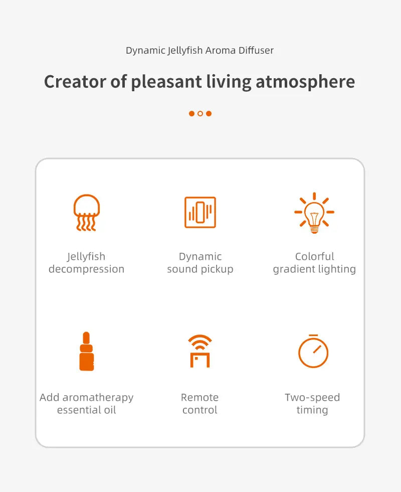 Jellyfish Air Humidifier With Colorful Gradient Lights Essential Oil Diffuser Ultrasonic Mist Maker Fogger Aroma Diffuser