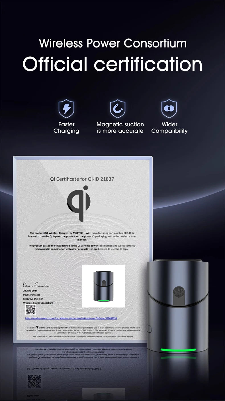 Qi2 Magnetic Wireless Charger Fast Charger 3-in-1 Intelligent Fast Charging 15W for IPhone 12/13/14/15/16, for Iwatch & AirPods