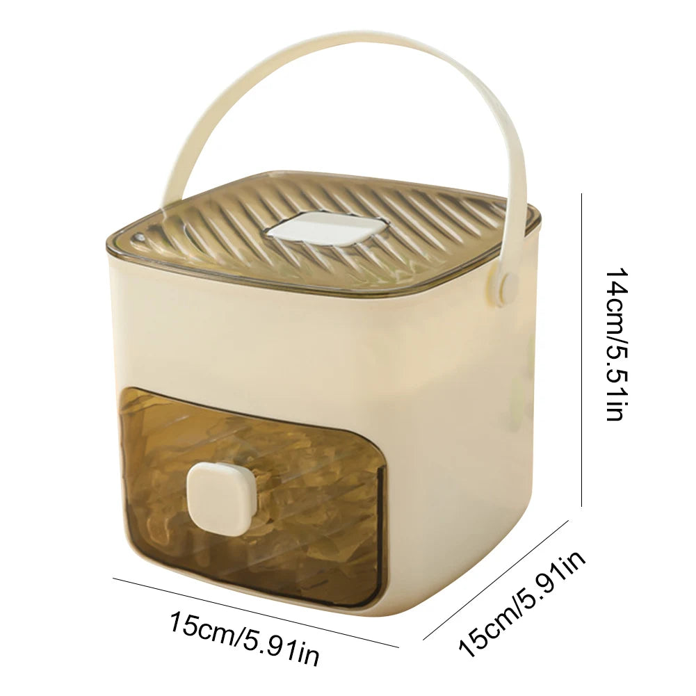 Portable Ice Maker with Handle & Storage Drawer Countertop Ice Cube Maker Compact Ice Maker Machine for Household & Outdoor Use