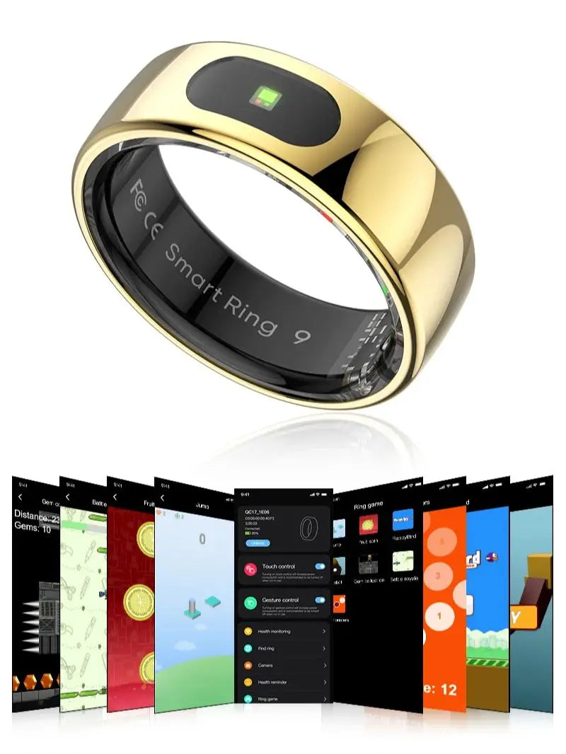 R08 Smart Ring For Men Women Touch Control Function Health Monitor IP68 5ATM Waterproof Skin Temperature Measure Smart Ring New