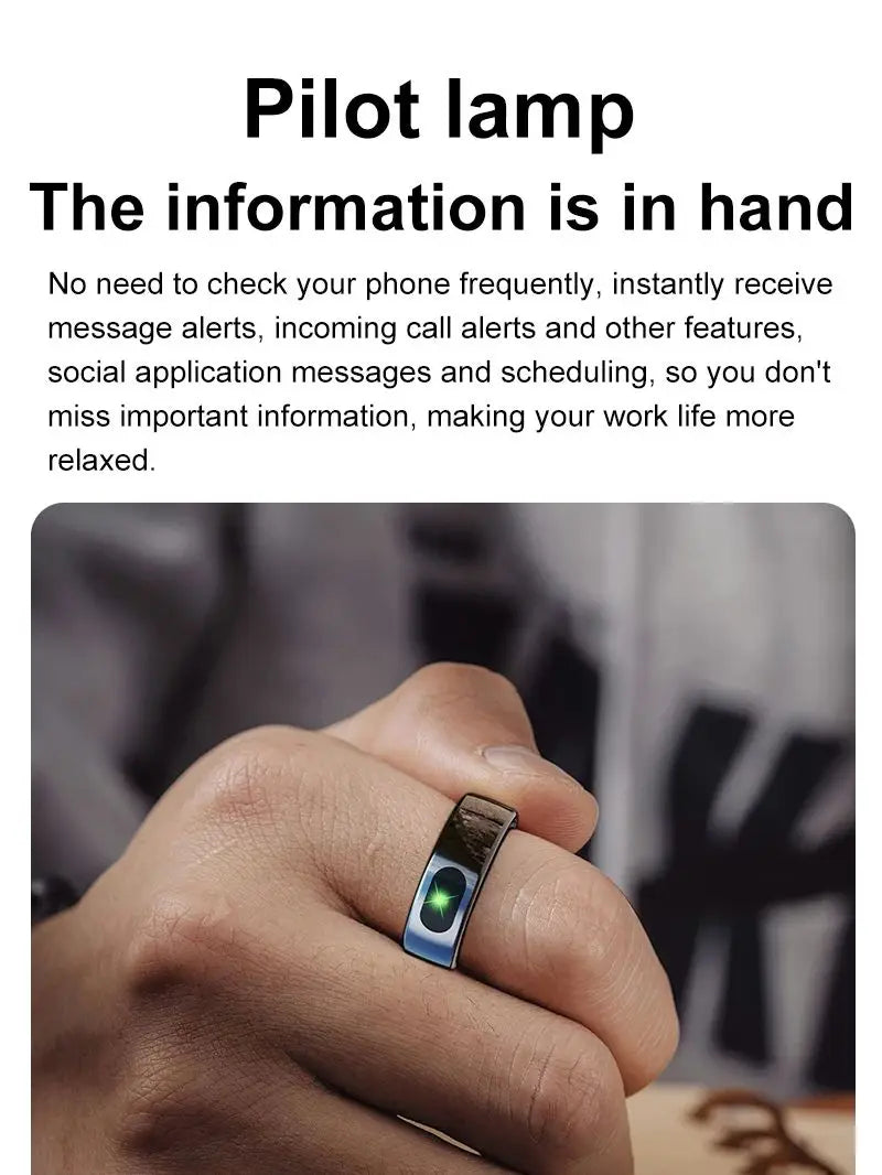 R08 Smart Ring For Men Women Touch Control Function Health Monitor IP68 5ATM Waterproof Skin Temperature Measure Smart Ring New