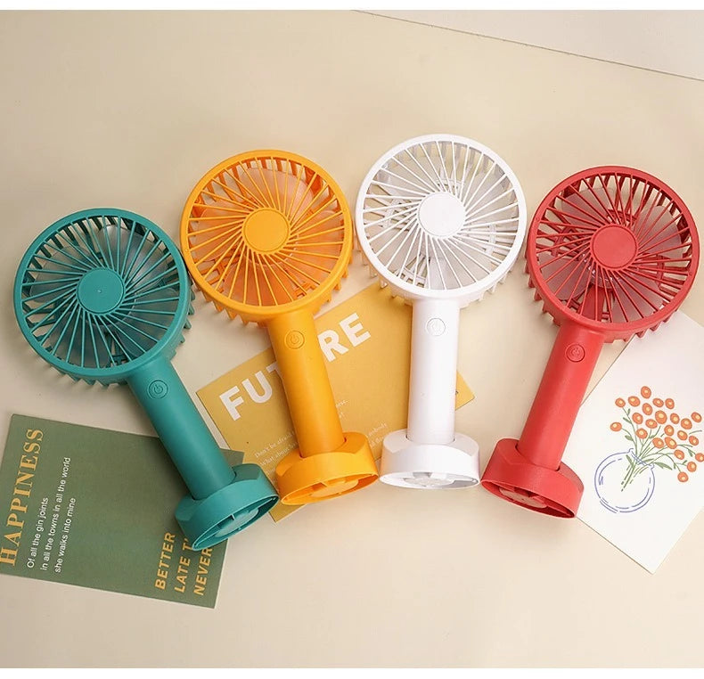 Multi-Purpose USB Desk Fan - 3-in-1 Portable Rechargeable Handheld Fan for Office, Home, Dorm Rooms & Outdoor Activities