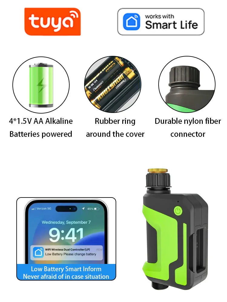 Wifi Smart Sprinkler Timer Garden Hose Watering System, Outdoor Water Timer Programmable,With Tuya App Remote Control Alexa 2025