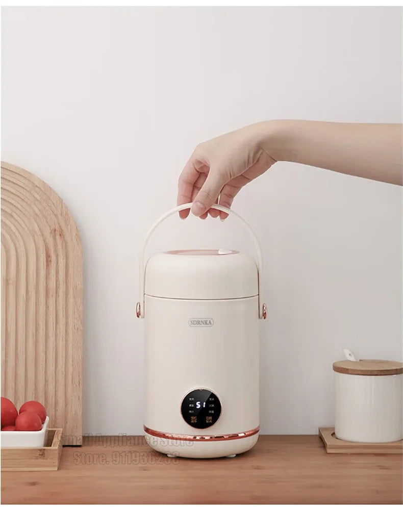 1L Rice Cooker Mini Portable Electric Cooker Ceramic Glazed Liner Multifunctional Electric Hot Pot 220V Home Kitchen Appliances