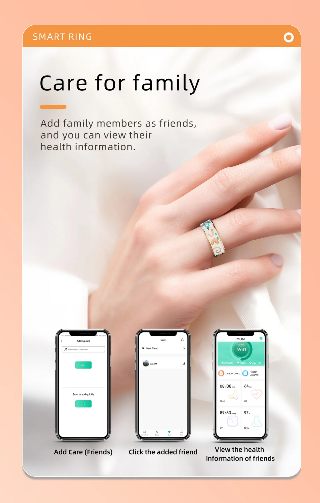 Smart Rings Color Enamels Fashion Women Smart Ring Female Stainless Steel Intelligent Finger Ring Lady IP68 Fitness Tracker Ring