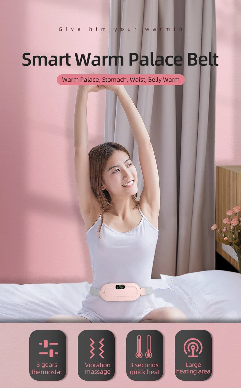 Electric Menstrual Heating Belt for Women Adjustable Waist Heating Pad Warm Massage Comfort Care Portable Home Use Device
