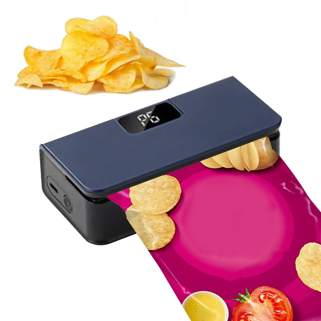 Mini Sealer 6-Mode Rechargeable Magnetic Heat Sealer with Cutter Electric Handheld Bag Sealing Machine for Home Kitchen Packagin