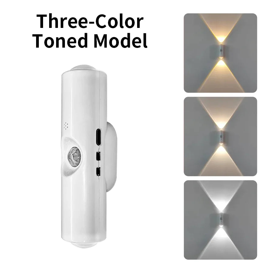 LED Motion Sensor Night Light RGB Colors Changing Wireless Wall Lamp Rechargeable Magnetic Sunset Lamp for Bedroom Living Room