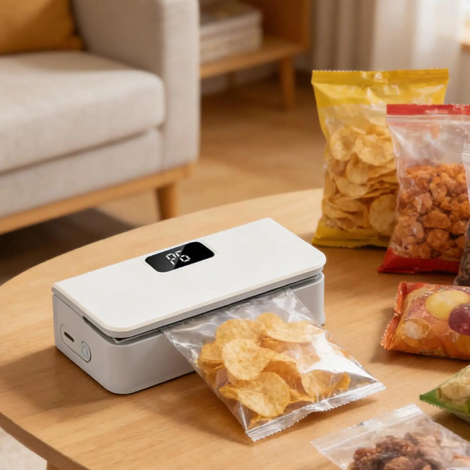 Mini Sealer 6-Mode Rechargeable Magnetic Heat Sealer with Cutter Electric Handheld Bag Sealing Machine for Home Kitchen Packagin