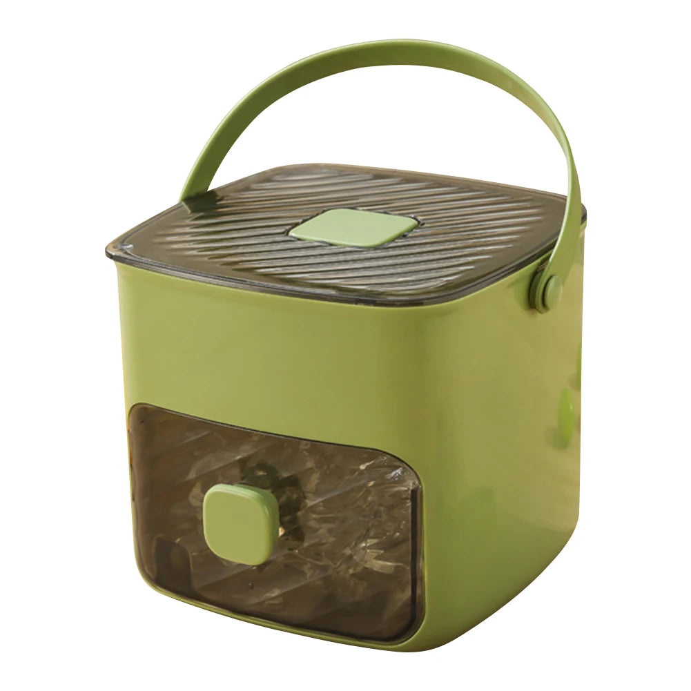 Portable Ice Maker with Handle & Storage Drawer Countertop Ice Cube Maker Compact Ice Maker Machine for Household & Outdoor Use