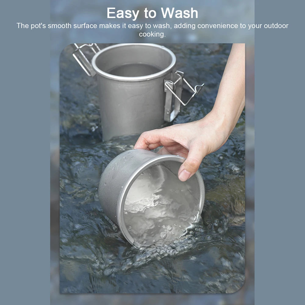 Camping Hiking Rice Cooker Outdoor Portable Picnic Cookware Stainless Steel Pot Multifunctional Travel Cooking Accessory