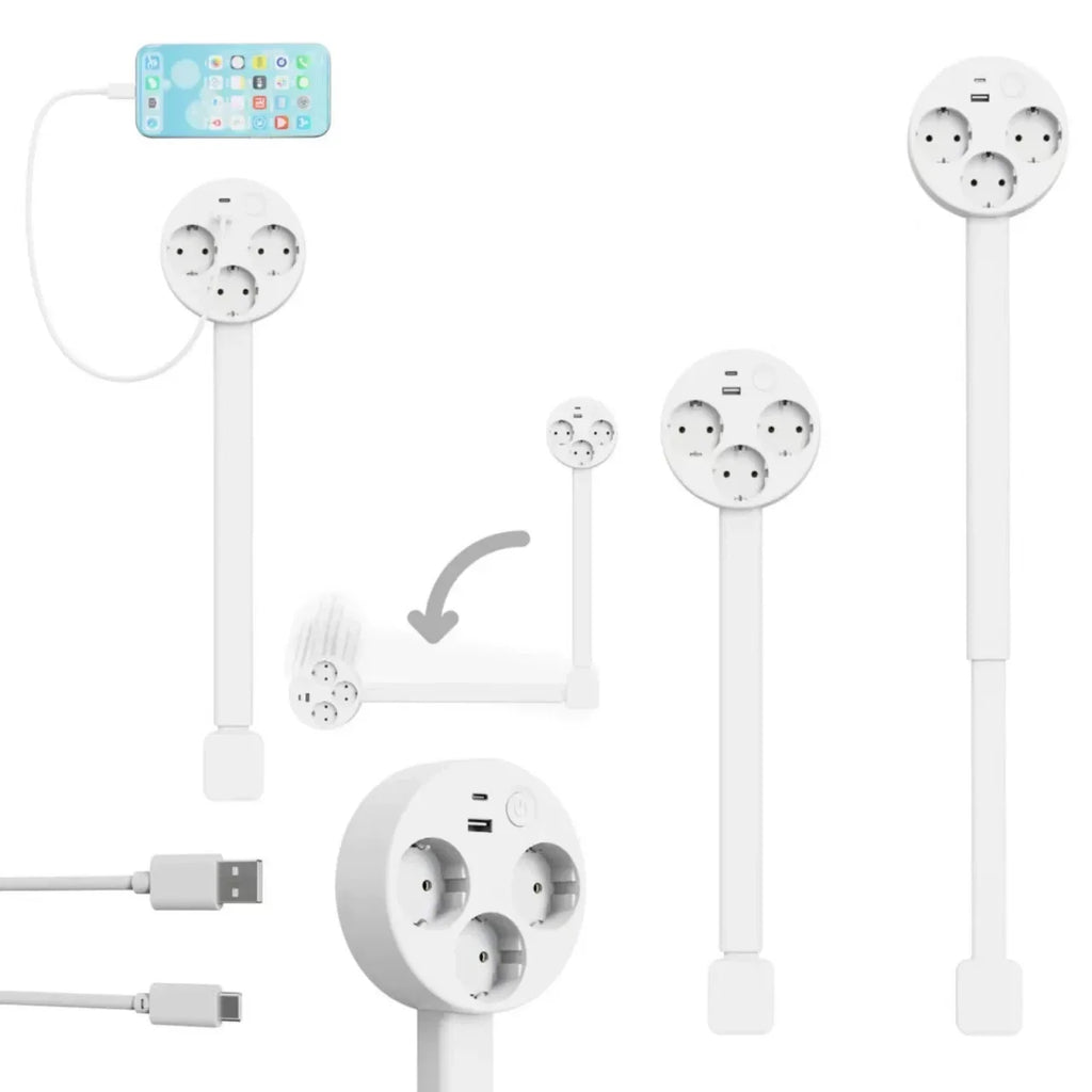 1pc New Electrical Outlet Extender Seat Extender - Power Socket Extender In Three Specification Rotatable Folding Portable Tonfa
