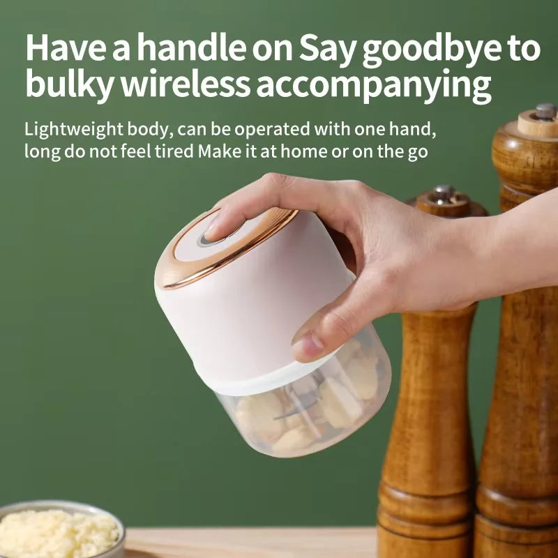 Mini Electric Garlic Chopper & Meat Grinder | USB Rechargeable, Sturdy, Durable Vegetable Crusher | Kitchen Food Processor