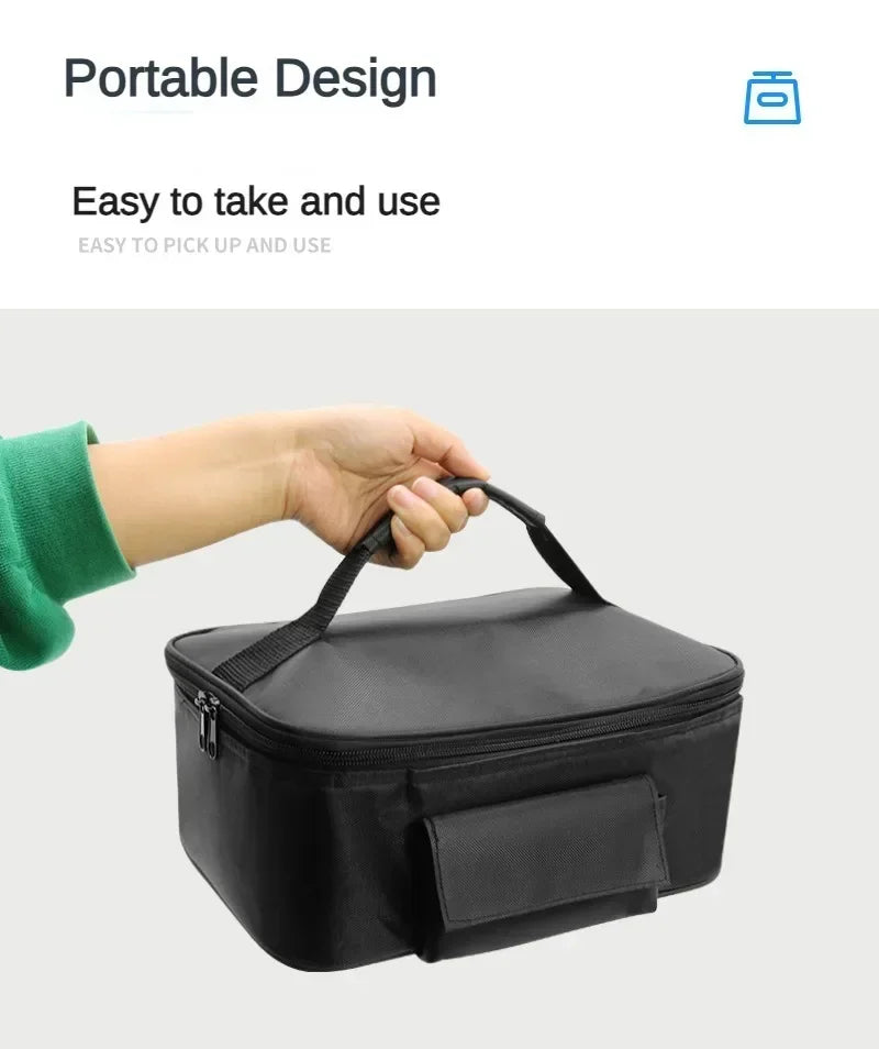 Portable Car Food Warmer Bag 12V Personal Car Electric Lunch Warmer Food Cooking Reheating Lunch Bag for Car Truck Work Travel