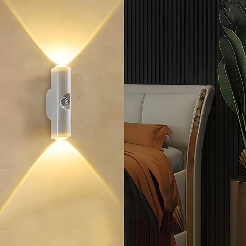 LED Motion Sensor Lights with 3 Color Modes USB Rechargeable Smart Sensor Wall Lights for Stairs Closets Doorways Night Lights
