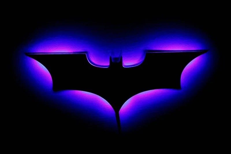 Creative 3D Bat Wall Lamp RGB Bedside Decorative LED Mirror Light with Remote Control for Bedroom Living Room Porch Passage