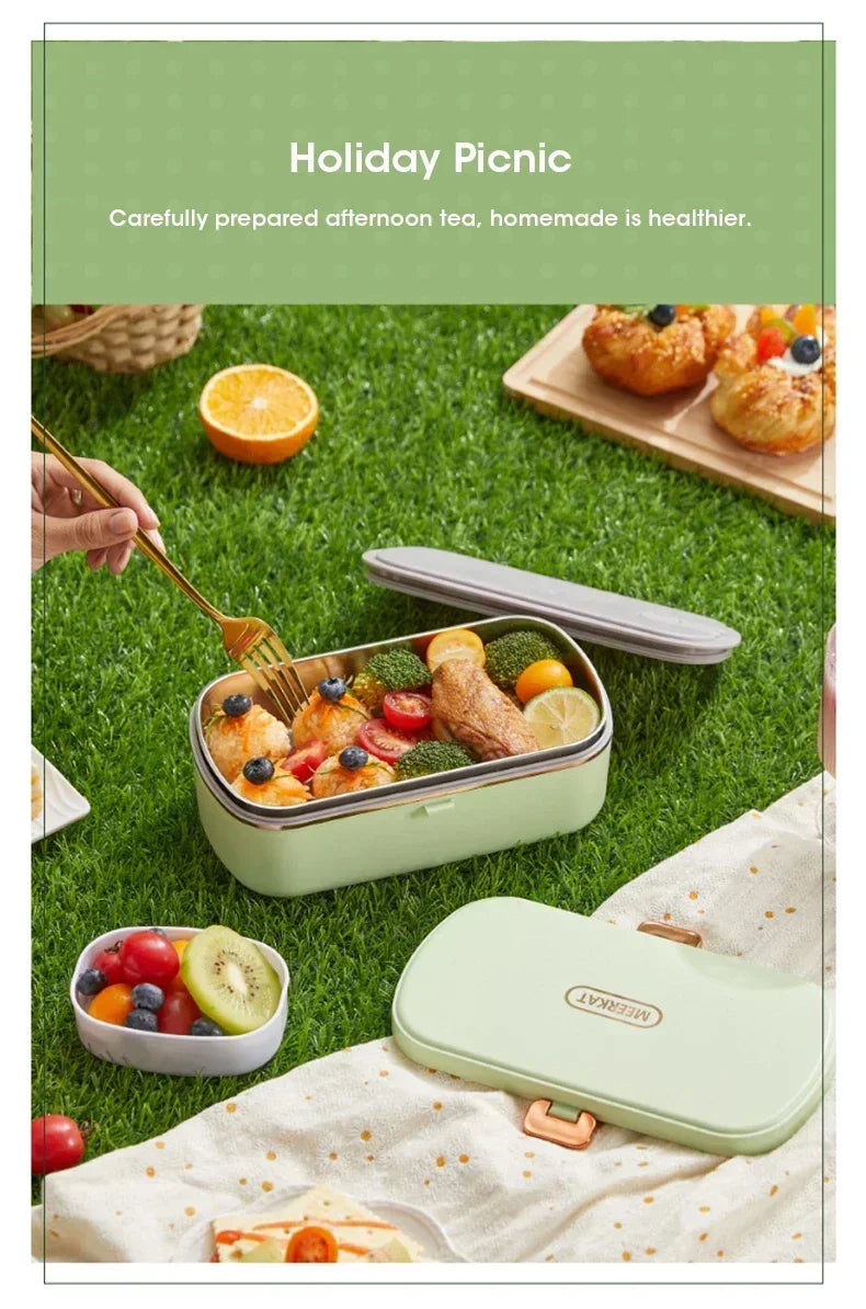 900ML Electric Lunch Box Portable Food Warmer With Heat Preservation For Office Worker Student Camping Heated Meal Box