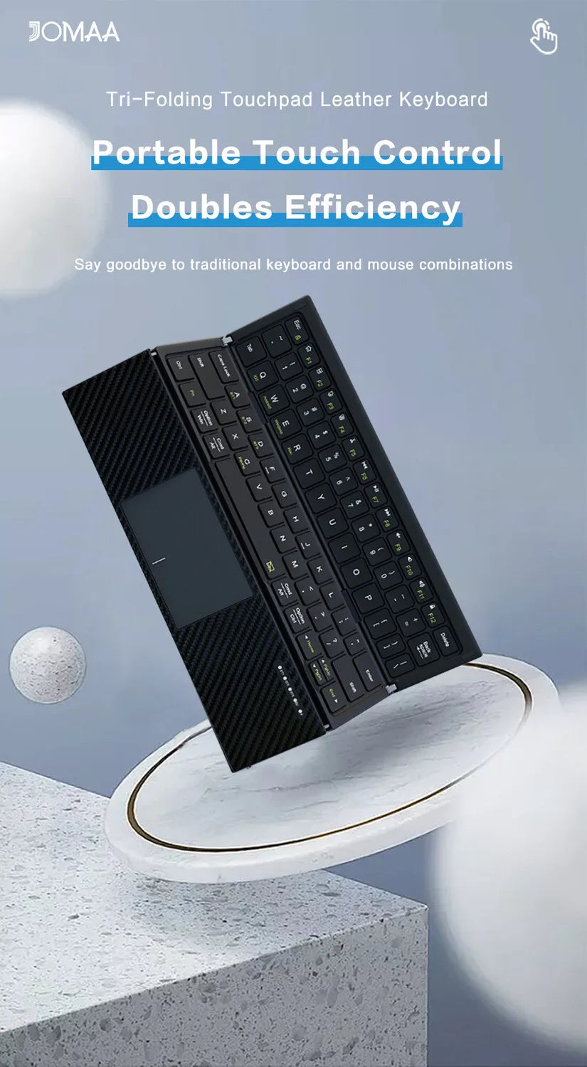 Jomaa Foldable Bluetooth Keyboard Portable Folding Wireless Keyboard with Portable Pocket Size