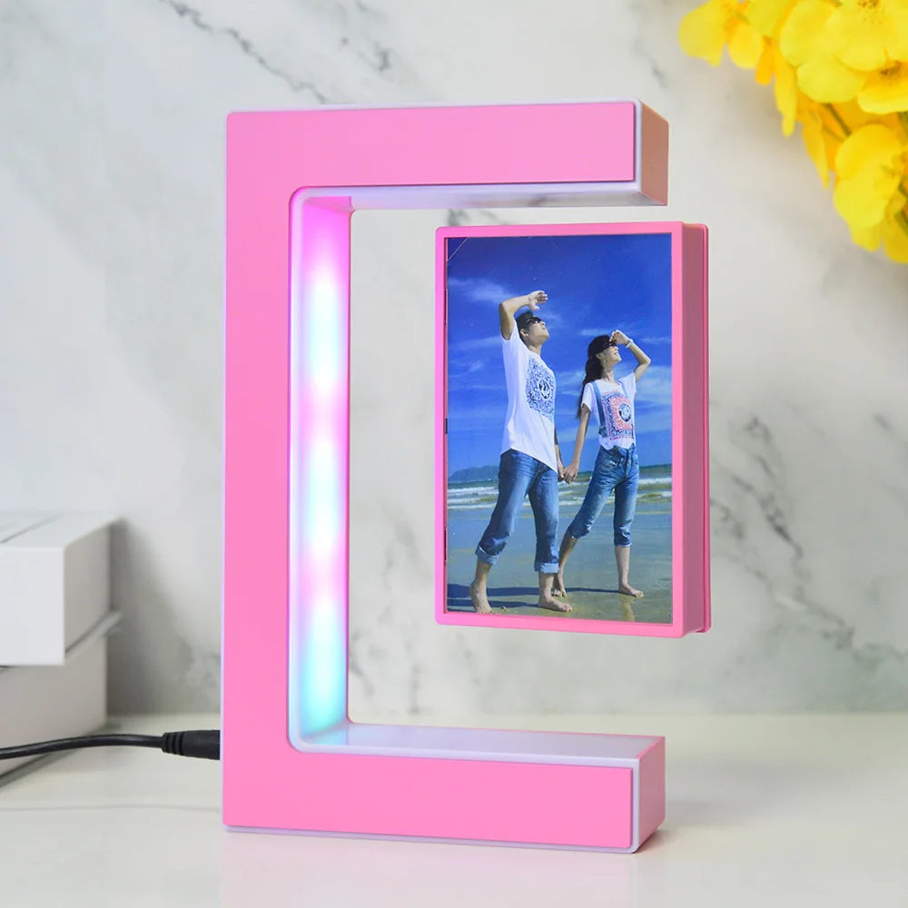 Magnetic Levitating Picture Photo Frame Creative Night Light With Led Lights Display Birthday Christmas Gift