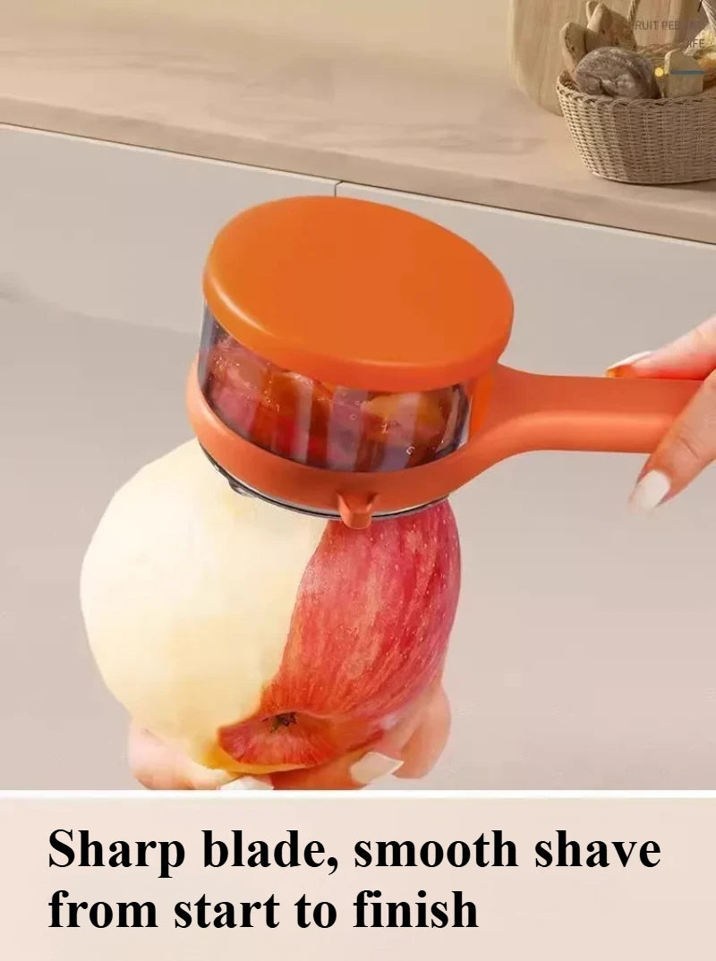 Multi-functional Fruit Vegetable Peeler with Peel Storage No Splashing Hanging Design Easy To Clean Potato Eye Remover Kitchen