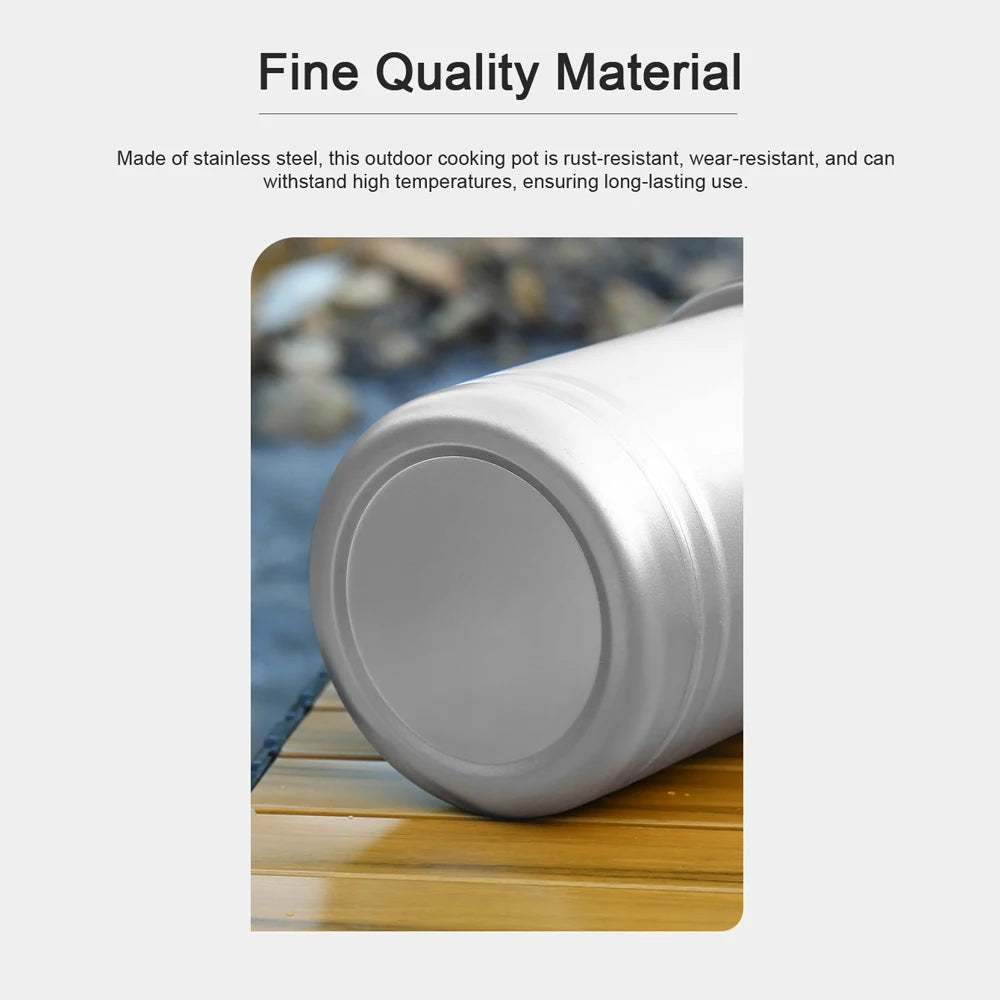 Camping Hiking Rice Cooker Outdoor Portable Picnic Cookware Stainless Steel Pot Multifunctional Travel Cooking Accessory