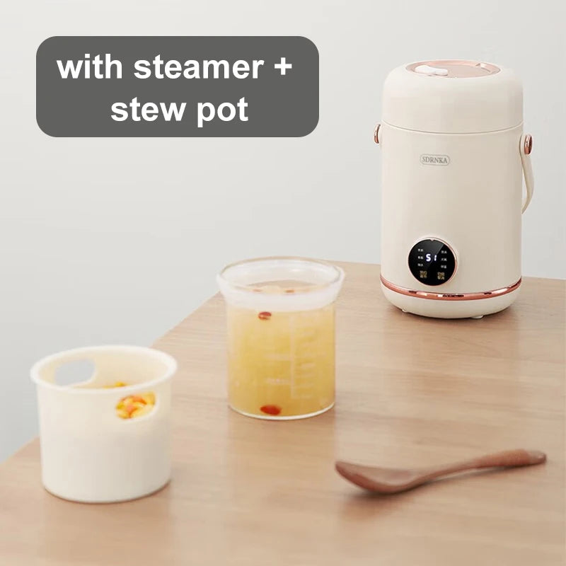 1L Rice Cooker Mini Portable Electric Cooker Ceramic Glazed Liner Multifunctional Electric Hot Pot 220V Home Kitchen Appliances