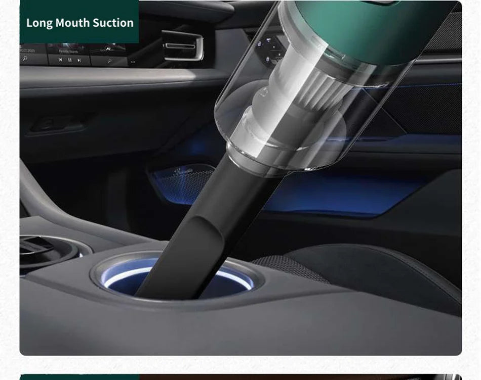 Wireless Mini Vacuum Cleaner 15000PA High Power 120W Cordless Handheld Robot Dust Blower for Car Home Pet Hair