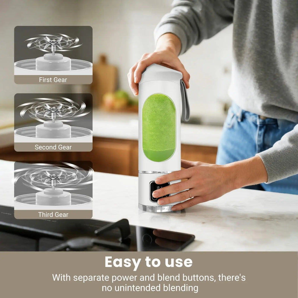 Portable USB-Rechargeable  Blender & Juicer，500ML Portable juicer Shakes and Smoothies Blender，Small Blenders，Mixing，Compact