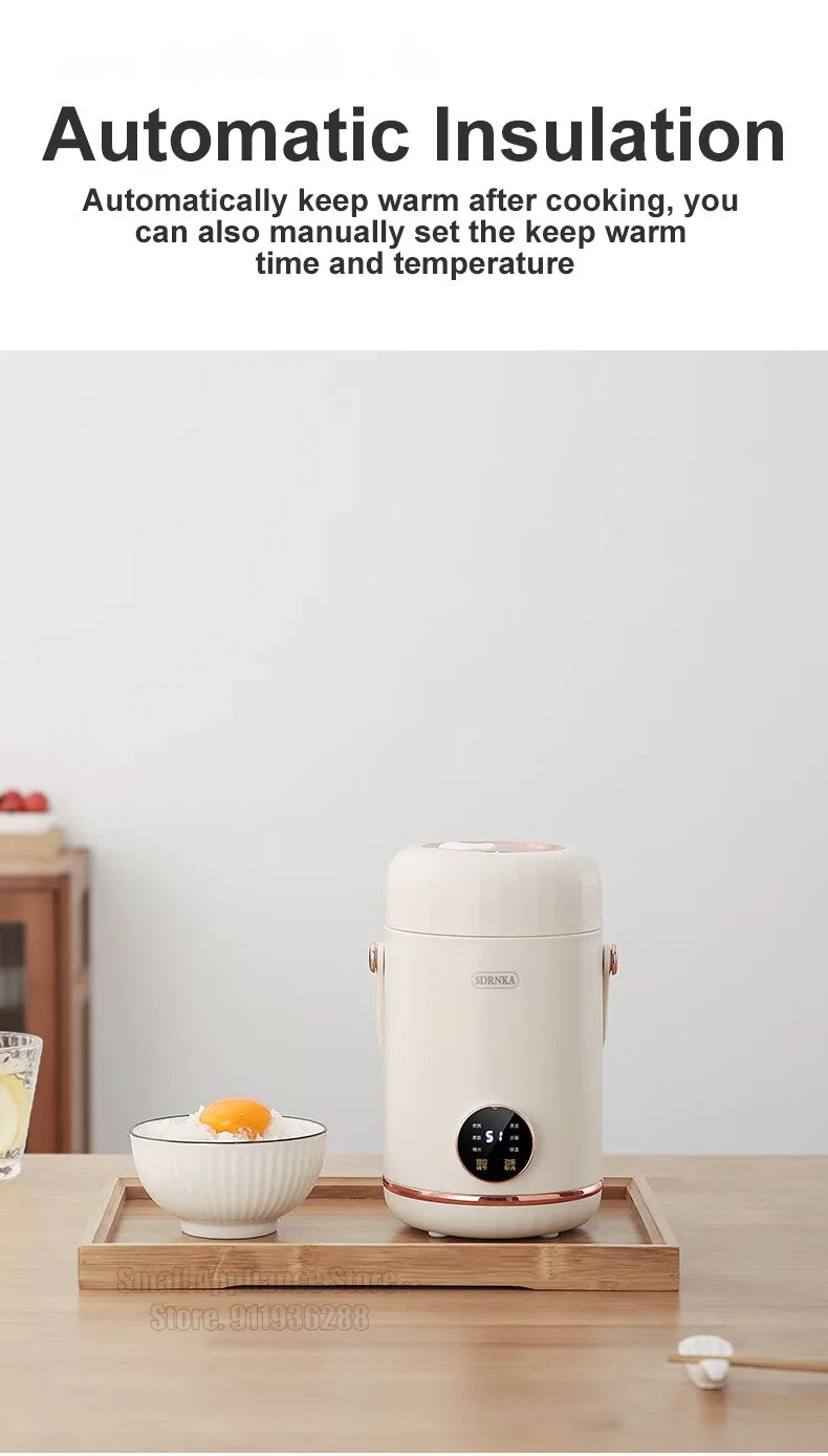 1L Rice Cooker Mini Portable Electric Cooker Ceramic Glazed Liner Multifunctional Electric Hot Pot 220V Home Kitchen Appliances