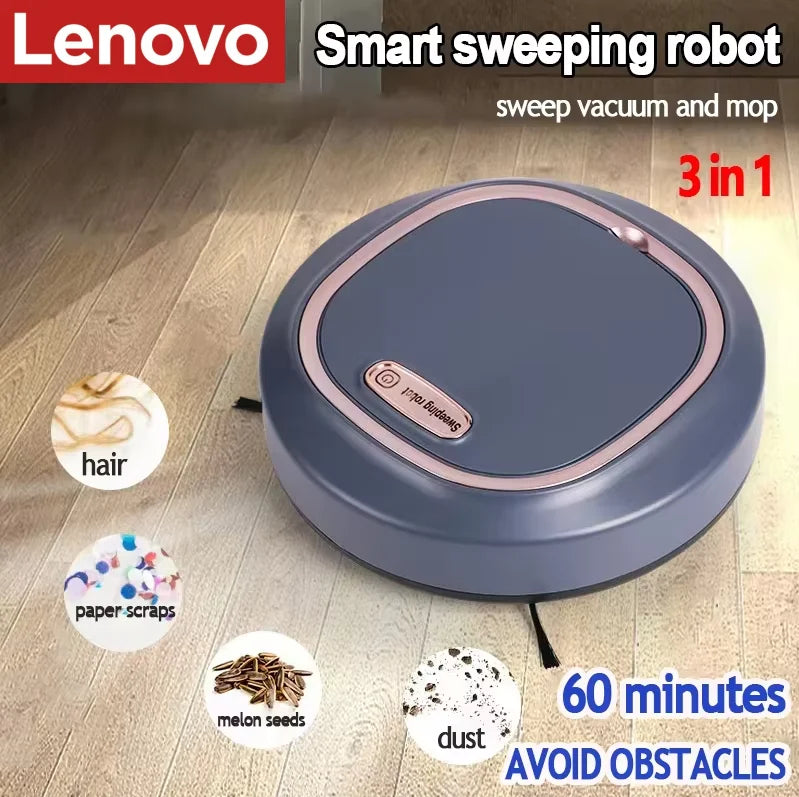 Lenovo Smart Sweeping Robot Mini Silent Vacuum Cleaner Sweep Mop Brush Three-in-one Multi-function Intelligent Cleaning Machine
