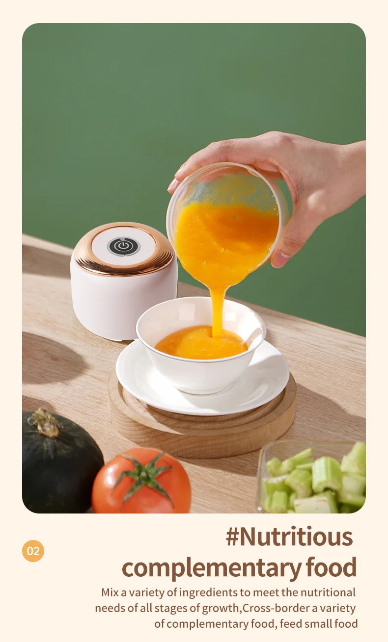 Mini Electric Garlic Chopper & Meat Grinder | USB Rechargeable, Sturdy, Durable Vegetable Crusher | Kitchen Food Processor