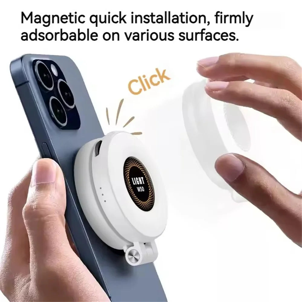 Roreta Magnetic Fill Light Mini Selfie Ring Fill Light 3 Mode with Led Light Universal for Smartphone Iphone Android photography
