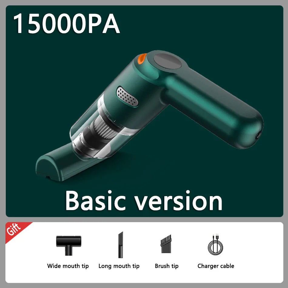 Wireless Mini Vacuum Cleaner 15000PA High Power 120W Cordless Handheld Robot Dust Blower for Car Home Pet Hair