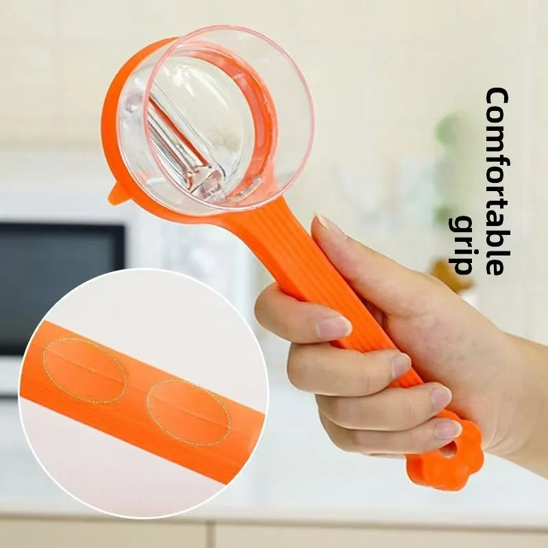 Multi-functional Fruit Vegetable Peeler with Peel Storage No Splashing Hanging Design Easy To Clean Potato Eye Remover Kitchen