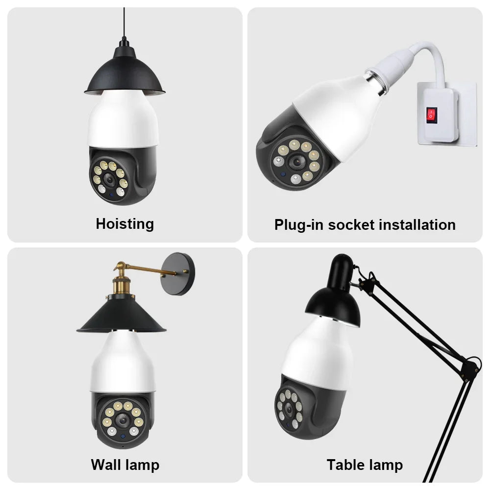 5MP 5G Bulb Camera E27 WiFi TUYA Smart Life PTZ IP CCTV Outdoor Night Vision 3MP Security Video Bulb Surveillance Camera TUYA