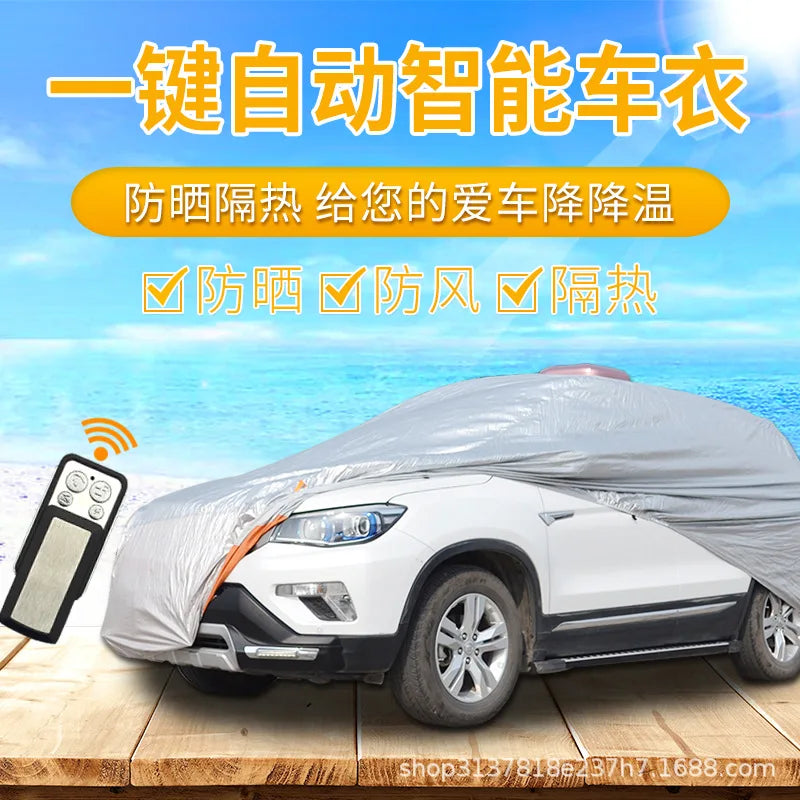 Automatic Car Body Cover Waterproof for Outdoor Heat Sun Rain Snow Protection