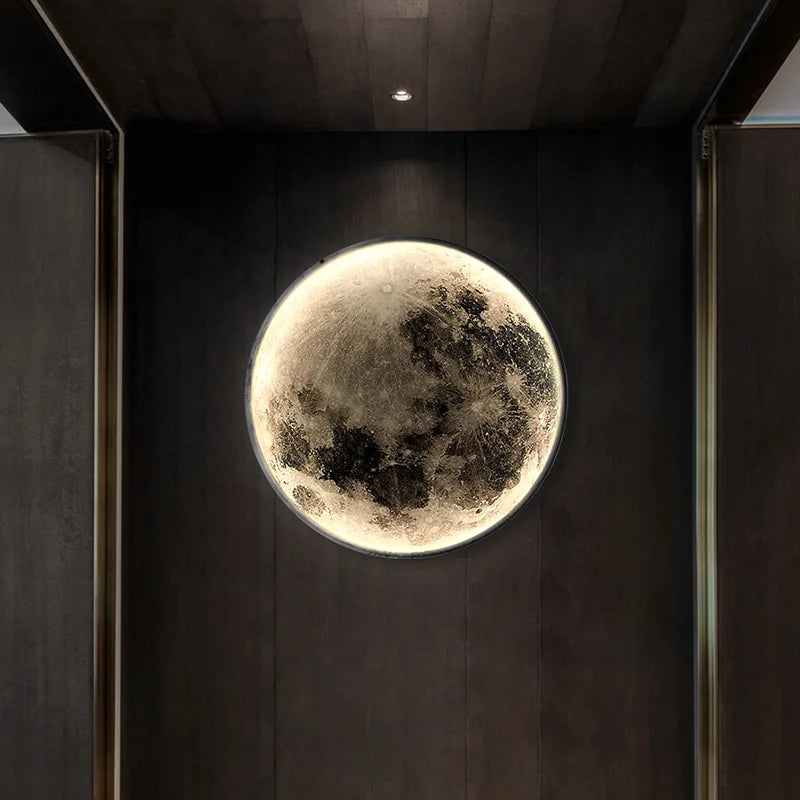 Moon Wall Light 3D Mural Earth Wall Light Hallway Gallery Mural Art Background Decoration Kid Bedroom Bedside Led Light