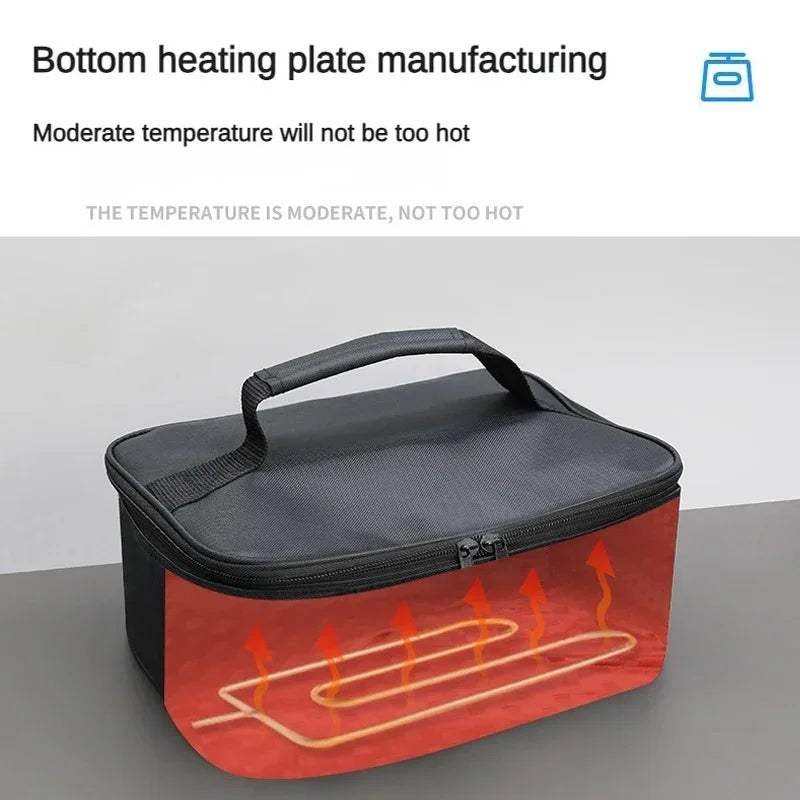 Portable Car Food Warmer Bag 12V Personal Car Electric Lunch Warmer Food Cooking Reheating Lunch Bag for Car Truck Work Travel