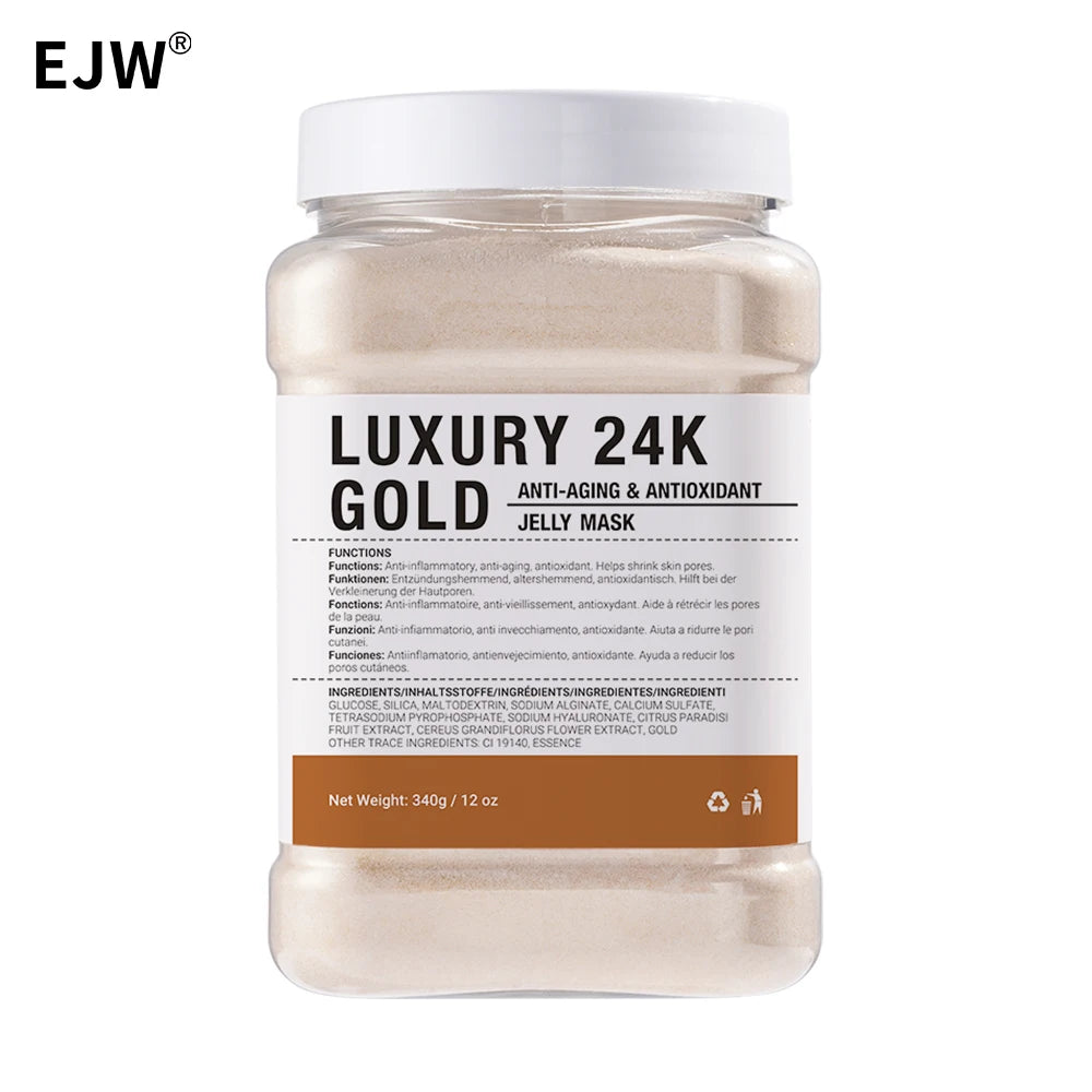 Jelly Mask Powder 24K Gold Anti Aging Jelly Face Mask, Peel Off Hydro Face Mask Powder for Fight Fine Lines, Dullness