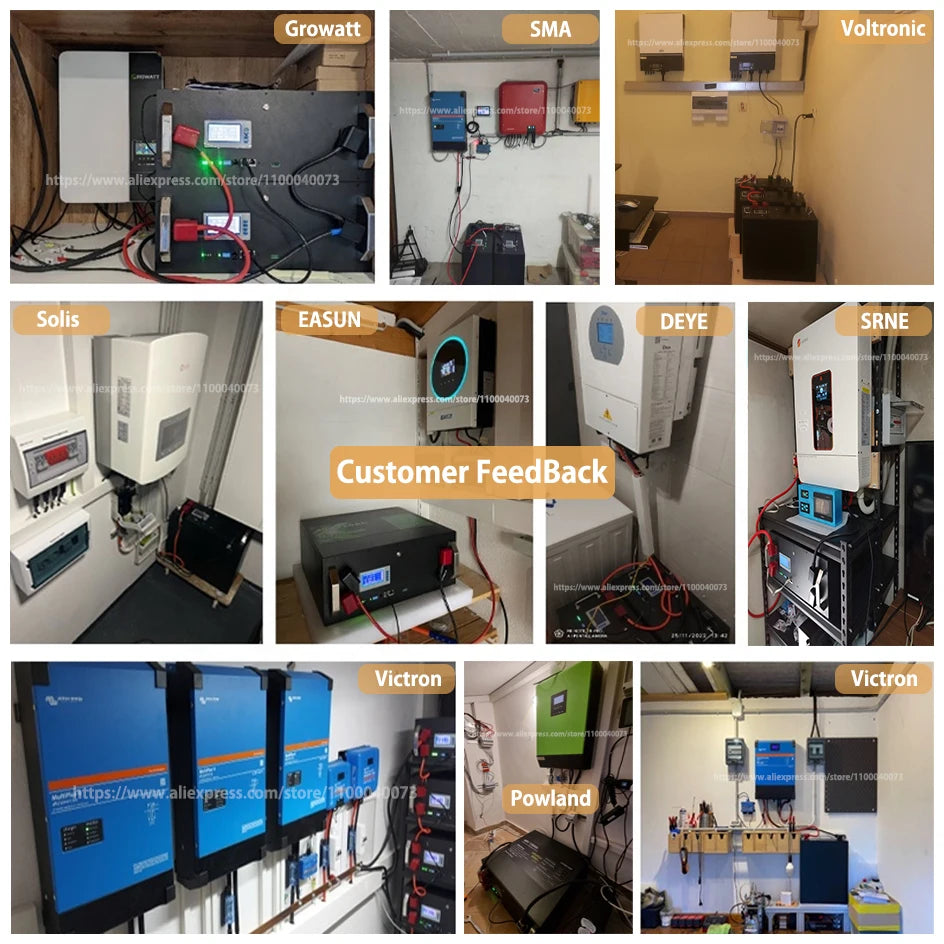 LiFePO4 Battery 48V 300Ah 15Kwh 6000+ Cycles Bluetooth BMS 100Ah 120Ah 150Ah 200Ah Home Solar Energy RV Lithium Battery EU STOCK