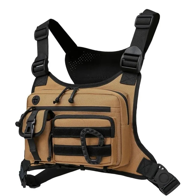 Outdoor Tactical Vest Multi-Functional Sports Vest Backpack Men's Tactical Chest Bag for Hunting Camping Traveling