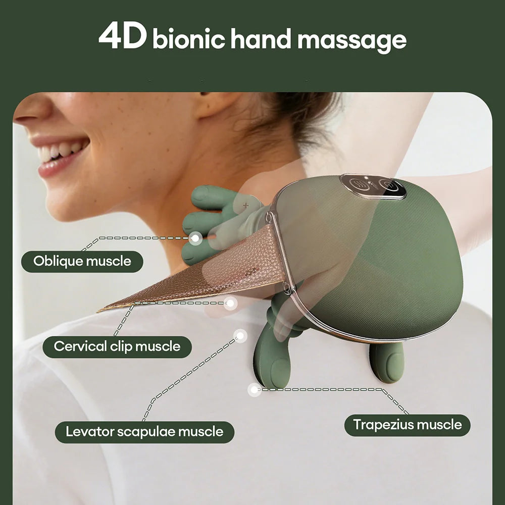 Bionic Finger Neck Shoulder Massager Wireless Neck Cervical Trapezius Kneading Massage Shawl Brushless Motor Neck masajeador