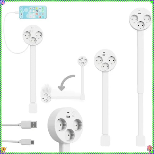 1pc New Electrical Outlet Extender Seat Extender - Power Socket Extender In Three Specification Rotatable Folding Portable Tonfa