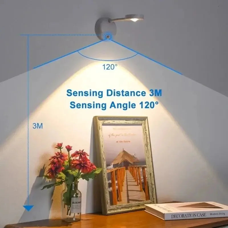 LED Motion Sensor Night Light Wireless USB Rechargeable with Remote Magnetic Wall Mount Indoor Lighting for Bedroom Hallway