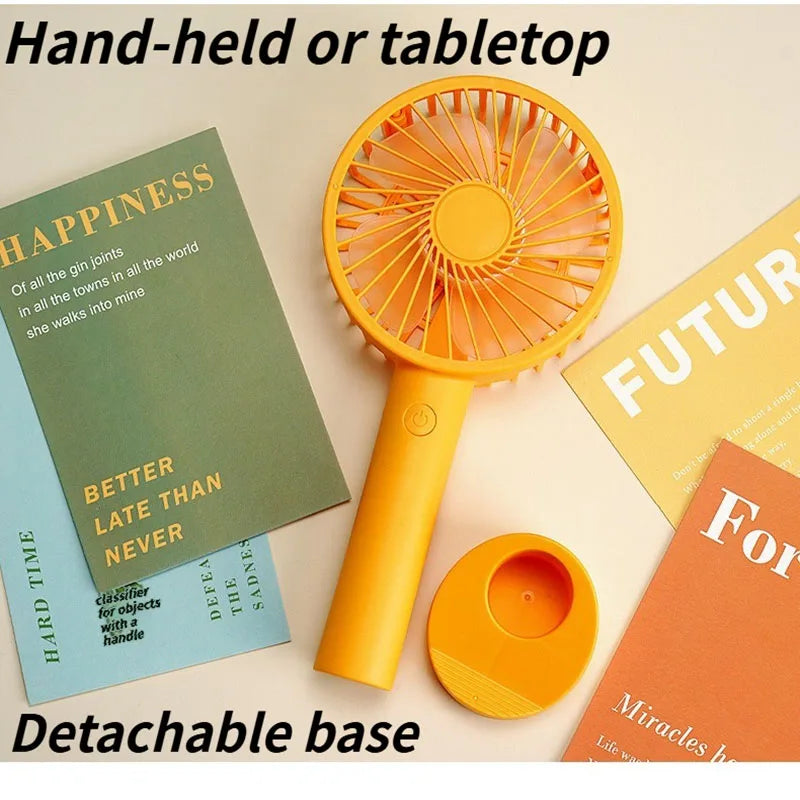 Multi-Purpose USB Desk Fan - 3-in-1 Portable Rechargeable Handheld Fan for Office, Home, Dorm Rooms & Outdoor Activities