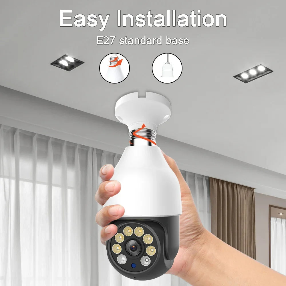 5MP 5G Bulb Camera E27 WiFi TUYA Smart Life PTZ IP CCTV Outdoor Night Vision 3MP Security Video Bulb Surveillance Camera TUYA