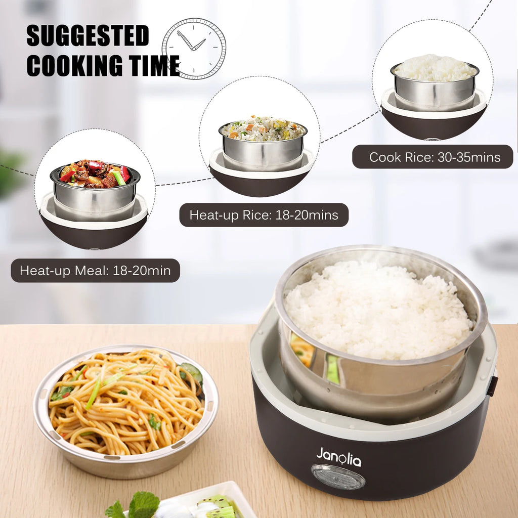 1.3L 220V Portable Electric  Lunch Box Food Warmer Container Rice Cooker Steamer Non-Stick Smart Cooking Porridge Rice Heater